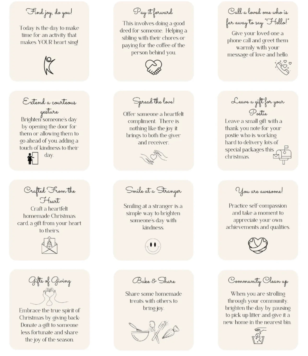 Cookie Kindness Advent Calendar