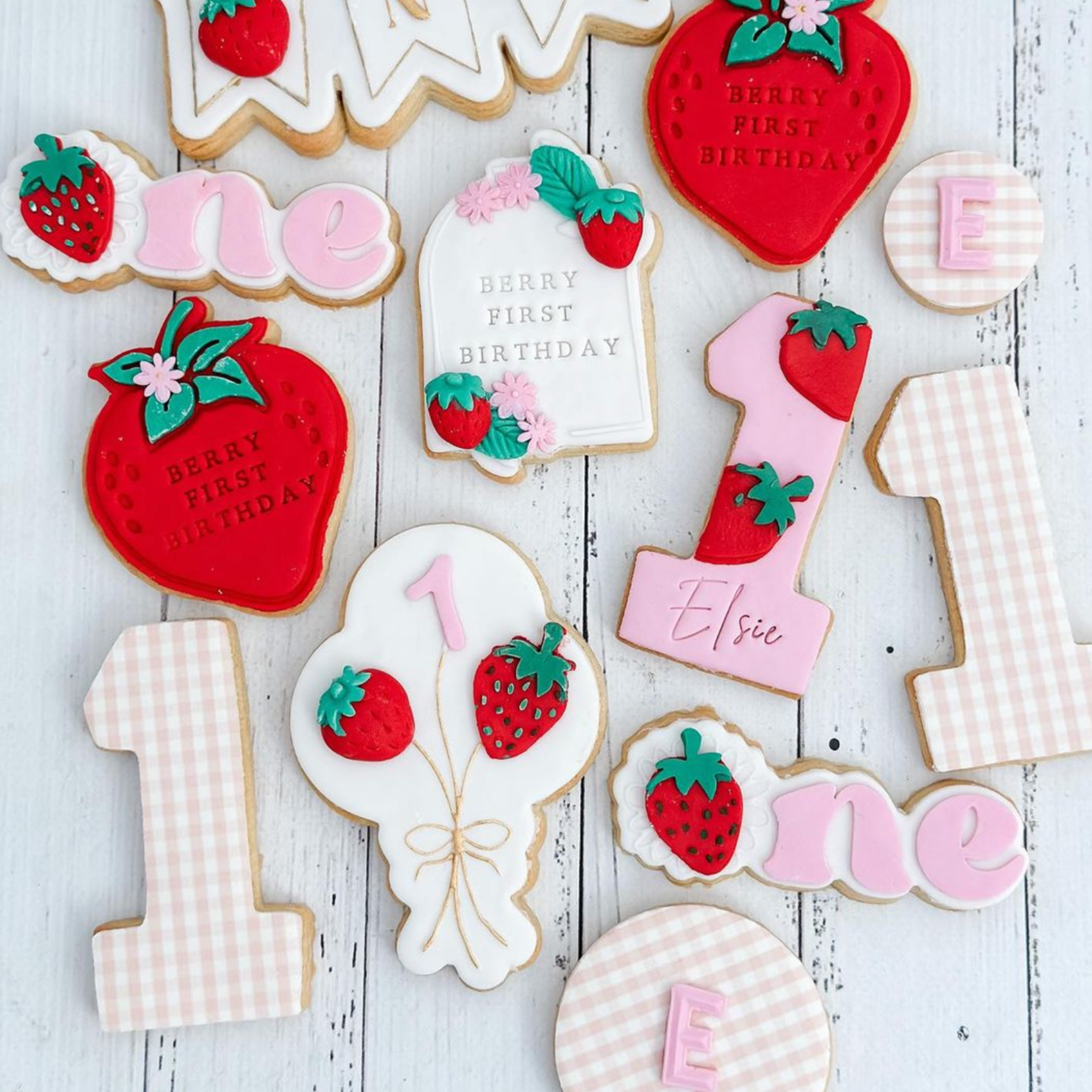 berry first birthday cookies