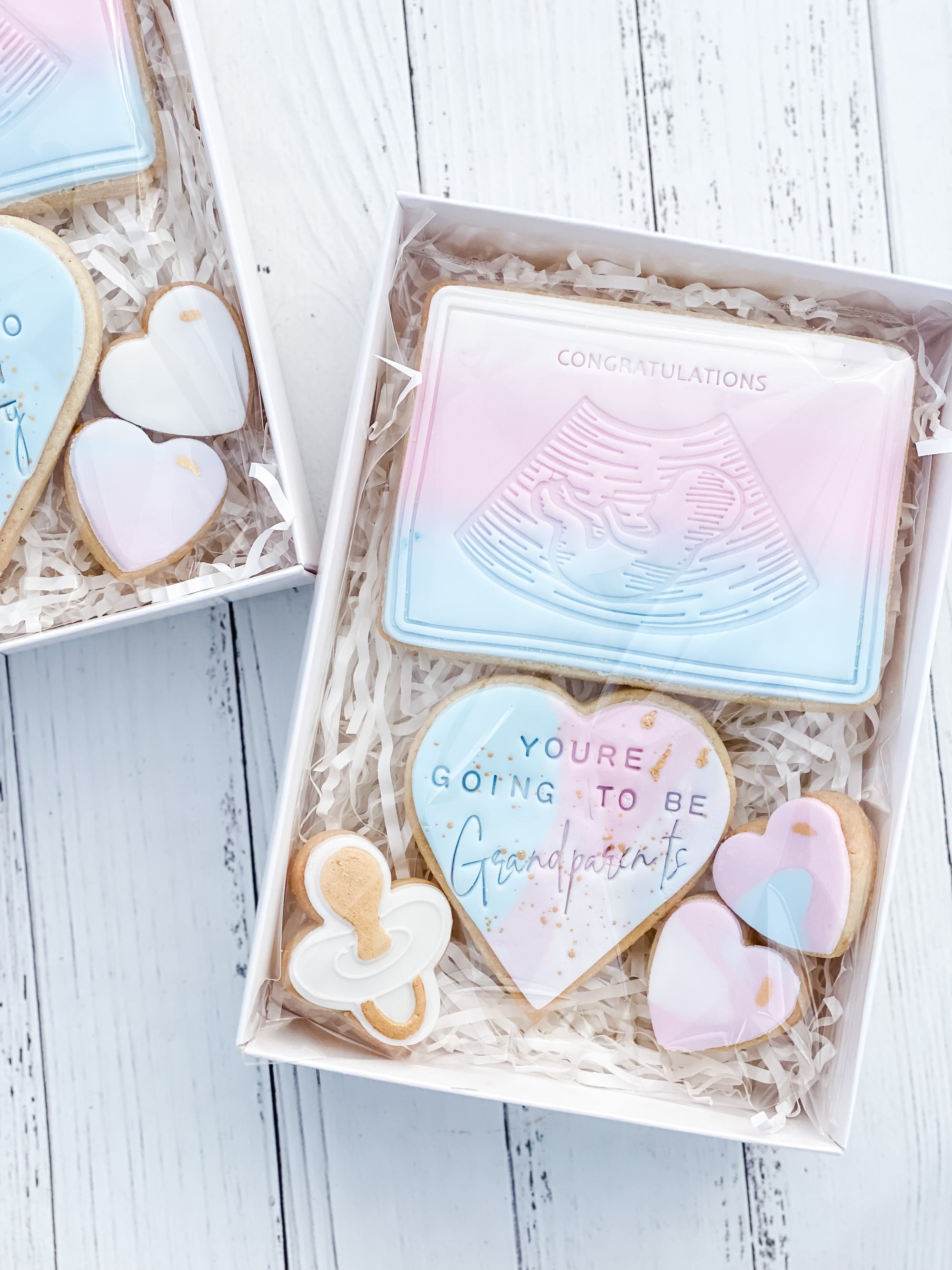 your going to be grandparents cookie gift pack on a white background
