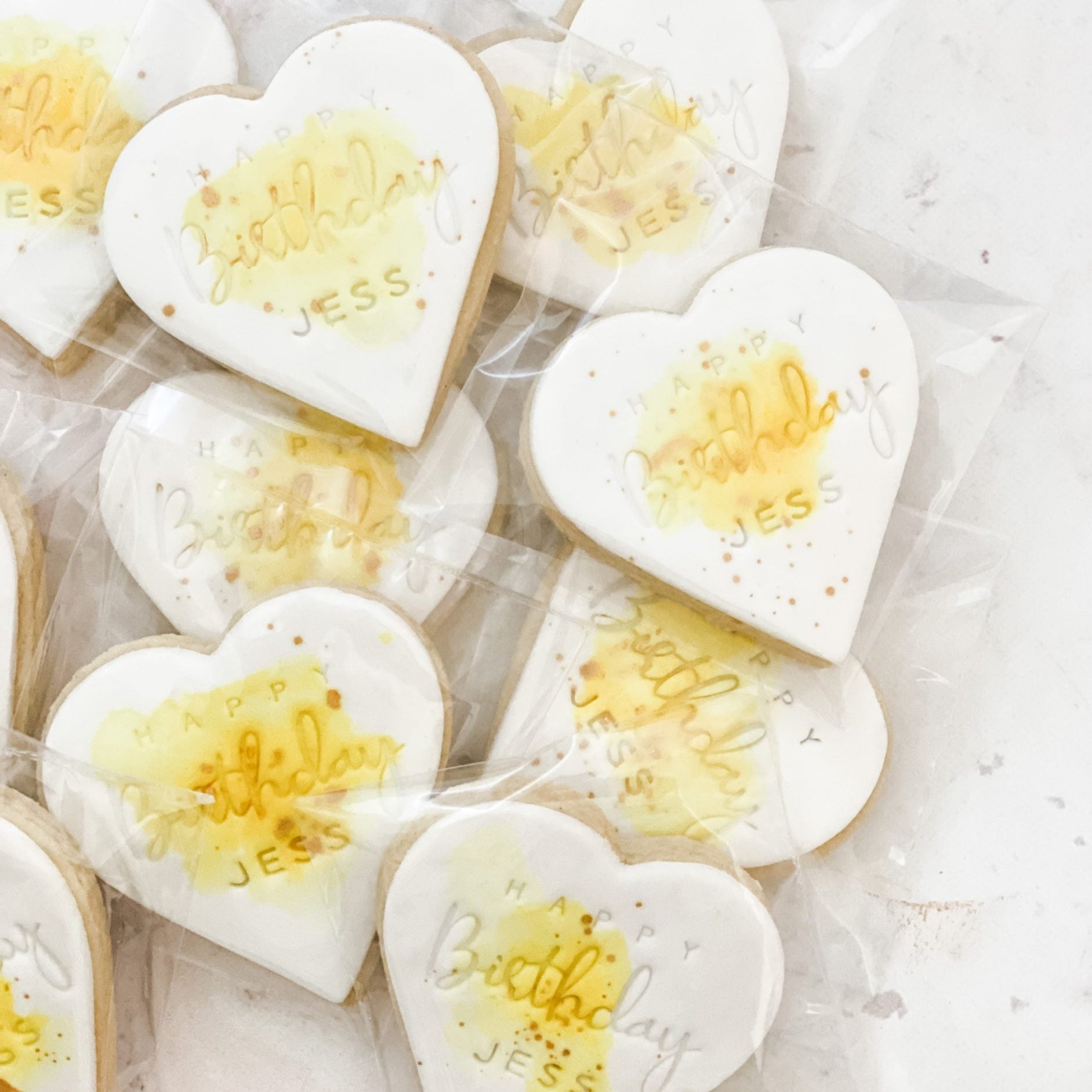 yellow watercolour cookies
